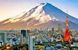 عکس هوایی از توکیو ؛ درخشش کوه فوجی 