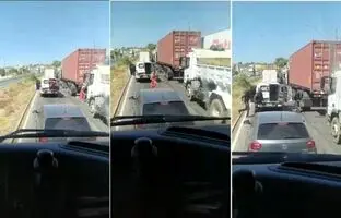 ویدئویی پربازدید از فرار دو زندانی از ماشین پلیس