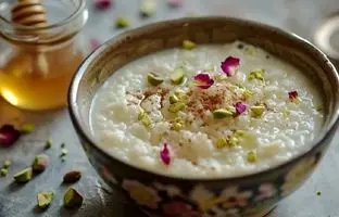 طرز تهیه شیر برنج با خامه