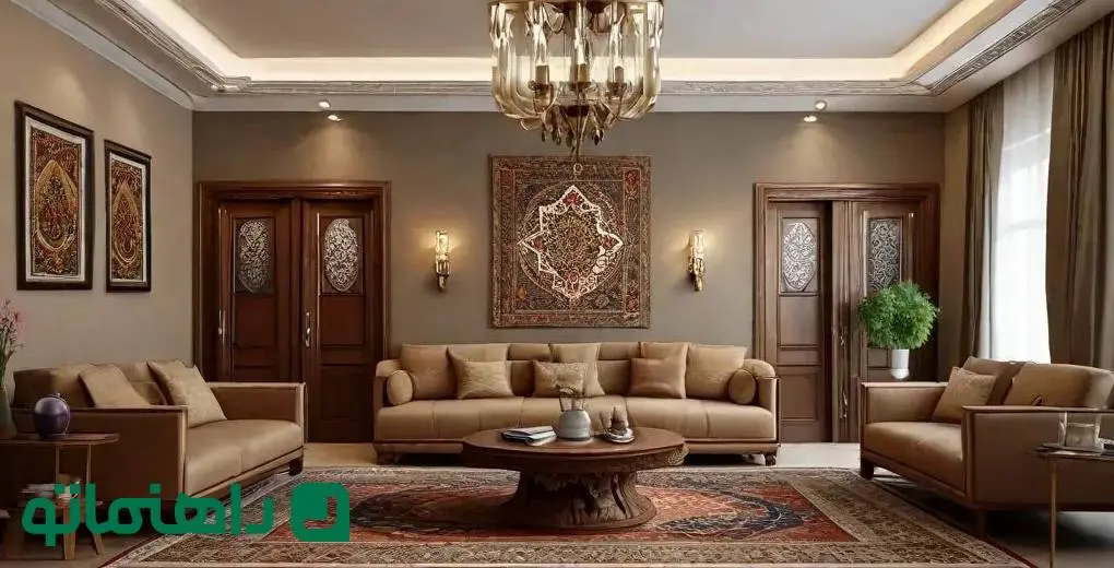 پیشنهاد هوش مصنوعی برای دکوراسیون اتاق نشیمن ایرانی
