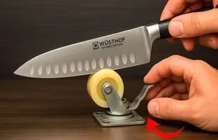 روش خلاقانه یک مخترع آمریکایی برای ساخت تیزکن ساده چاقو + ویدئو