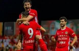 استایل عجیب سعید عزت اللهی در جشن قهرمانی شباب الاهلی امارات + عکس