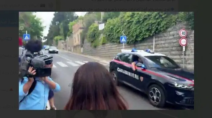 اسکورت جالب و بزرگ کاروان دیپلماتیک ایران در رم + ویدئو