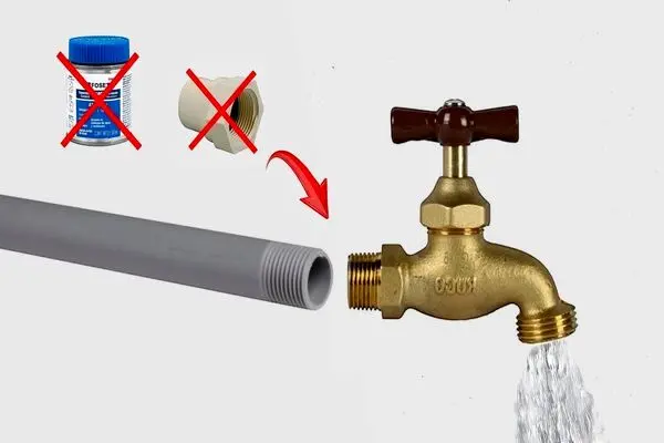  ترفندی ساده برای اتصال شیرآب فلزی به لوله پی وی سی + ویدئو