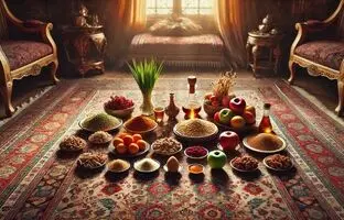 راهنمای سفره هفت سین ۱۴۰۴؛ چیدمان سفره هفت‌سین به سبک سنتی