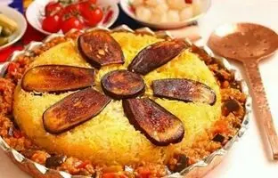 پلو مسما بادمجان؛ پلو مخلوط خوشمزه برای عاشقان بادمجان 