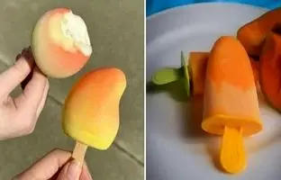 آموزش درست کردن بستنی سه ‌بعدی انبه در خانه