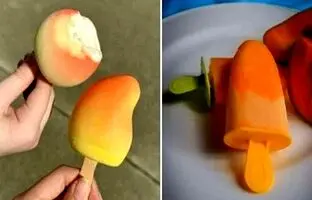 آموزش درست کردن بستنی سه ‌بعدی انبه در خانه