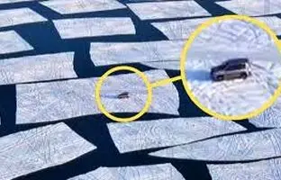 ماجرای خودرو‌های شاسی‌بلند سرگردان روی تکه‌های یخ شناور + ویدئو