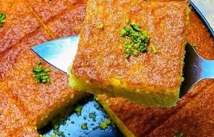 طرز تهیه بسبوسه کرم‌دار، دسر خوشمزه عربی