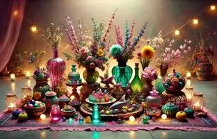 راهنمای سفره هفت سین ۱۴۰۴؛ چیدمان سفره هفت‌سین به سبک فانتزی