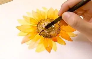 آموزش نقاشی 1404؛ چطور با آبرنگ یک گل آفتابگردان زیبا بکشیم + ویدئو