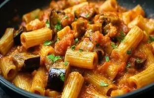 طرز تهیه یک پاستای خوشمزه با بادمجان توسط آشپز مشهور ایتالیایی + ویدئو