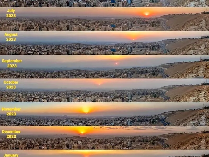 تصویر روز ناسا: غروب خورشید در طول سال بر فراز قاهره