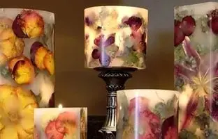 آموزش ساخت شمع دکوری با گل خشک در خانه + ویدئو