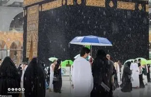 بارش شدید باران در مکه و مدینه + ویدئو