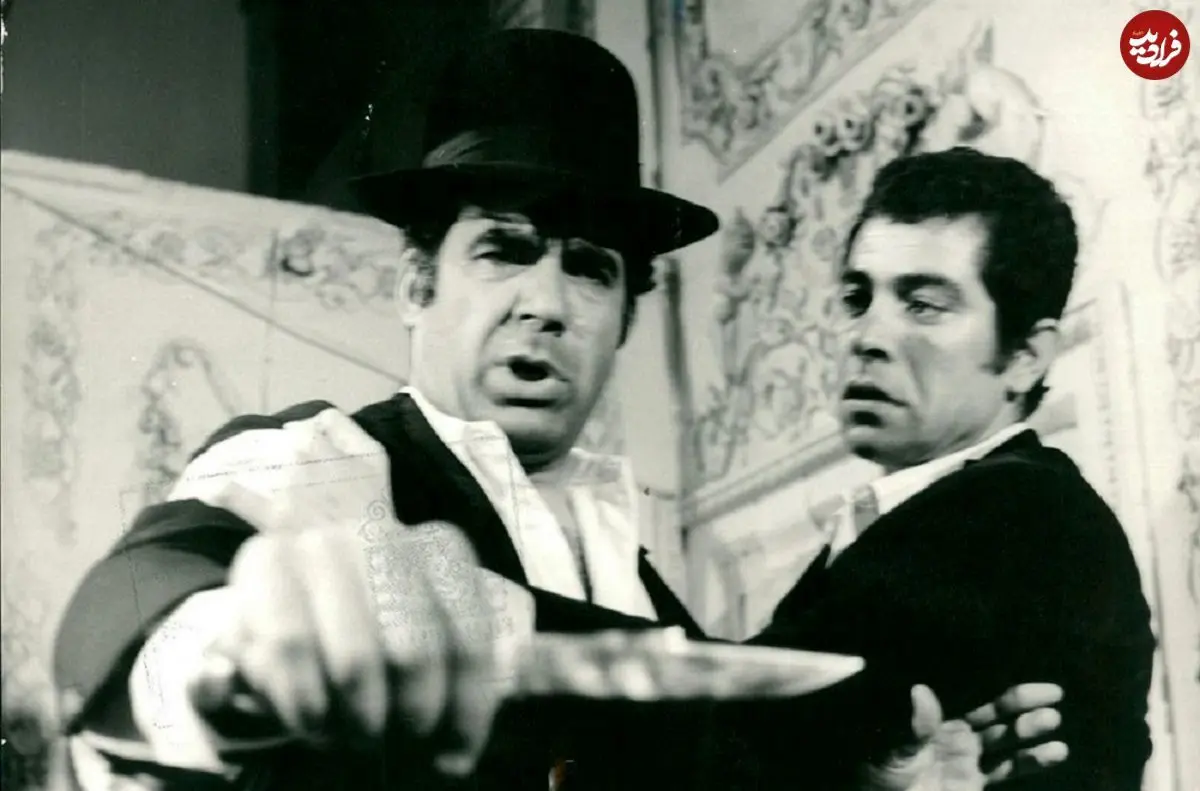 عکس قدیمی «بهروز وثوقی و پوری بنایی» در پشت صحنه فیلم قیصر سال 48