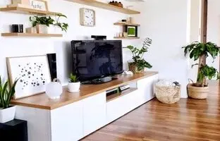 7  دکوری برای میز تلویزیون که اتاق نشیمن را زیر و رو می کند
