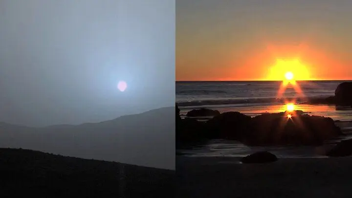 (تصویر) غروب آبی خورشید، یک پدیده شگفت‌انگیز 