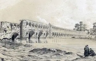 یکی از قدیمی‌ترین عکس‌های سی و سه پل؛ 150 سال قبل