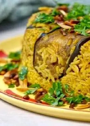 طرز تهیه مقلوبه مرغ و بادمجان