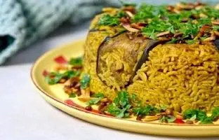 طرز تهیه مقلوبه مرغ و بادمجان