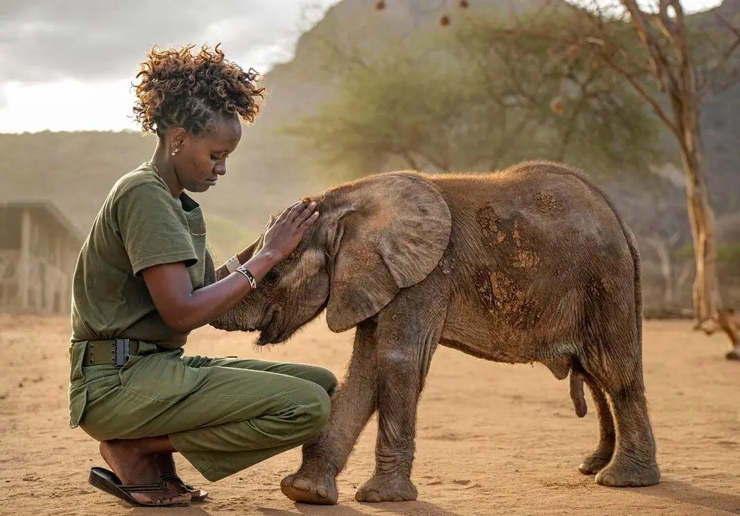 سکندری خوردن بچه فیل هنگام حمله به گردشگران + ویدئو