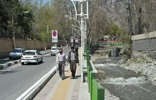نمایی از پل رومی، تهران در دوره قاجار 