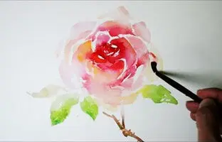آموزش نقاشی 1404: چگونه با آبرنگ گل رز زیبا بکشیم + ویدئو