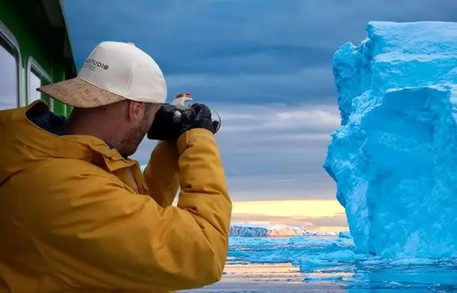  لحظه نادر واژگونی کوه یخی به شکل حلزون + ویدئو