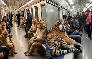 (تصاویر) اگر حیوانات مسافر مترو بودند!