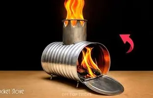 برای طبیعت گردی این اجاق هیزمی رو با قوطی کنسرو بساز + ویدئو