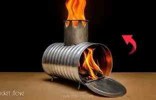 برای طبیعت گردی این اجاق هیزمی رو با قوطی کنسرو بساز + ویدئو