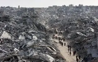 این محله کاملا ویران شد/ تصاویر هوایی از ویرانی هولناک در خان‌یونس + ویدئو