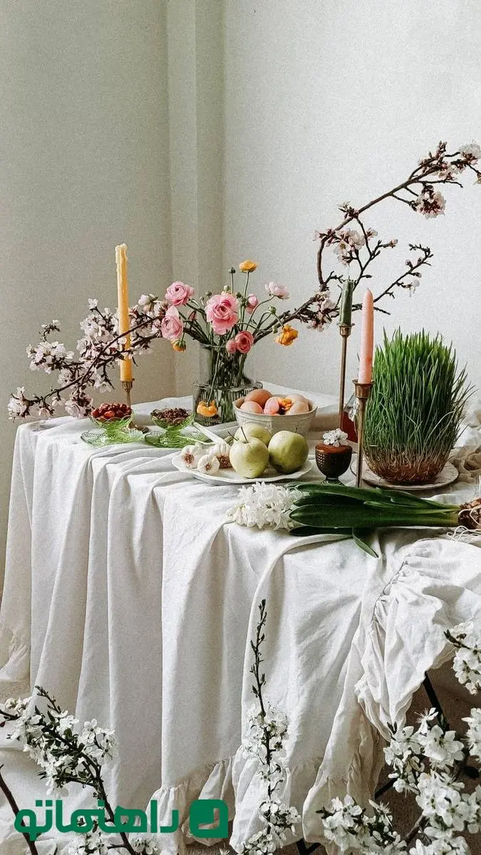 راهنمای سفره هفت سین ۱۴۰۴؛ چیدمان سفره هفت سین به سبک مدرن