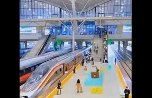 ایستگاه قطار پرسرعت چین + ویدئو