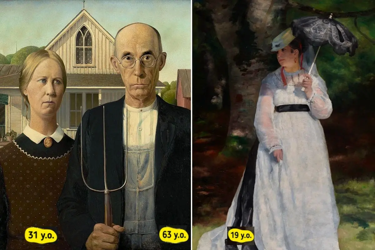 مدل‌های ۱۲ نقاشی ماندگار تاریخ در زمان خلق اثر چند سال داشتند؟