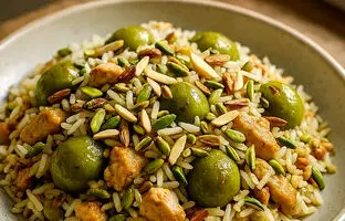  خوشمزه بپزید؛ طرز تهیه گوجه سبز پلو