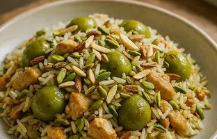  خوشمزه بپزید؛ طرز تهیه گوجه سبز پلو