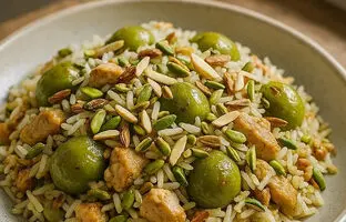  خوشمزه بپزید؛ طرز تهیه گوجه سبز پلو